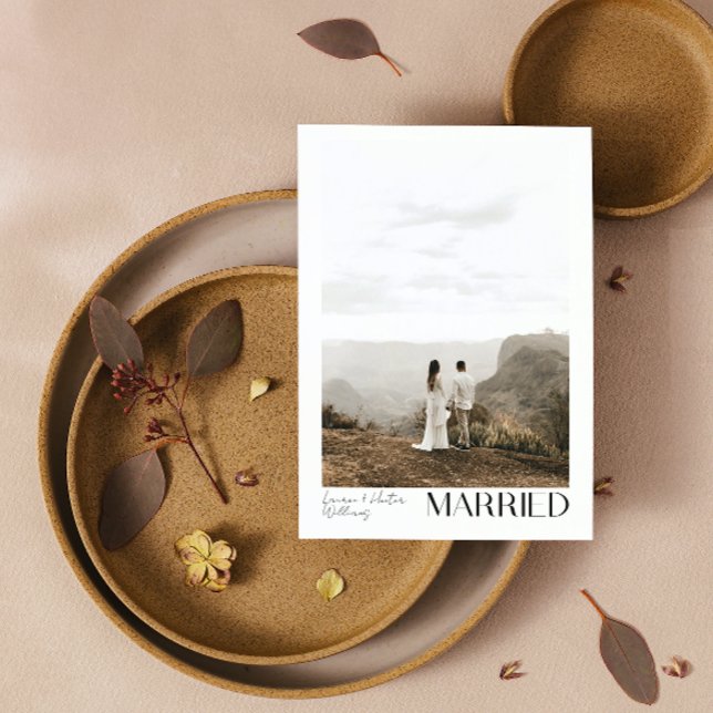 Minimalistisk, gift 2-fotoskript QR-kod Bröllop Meddelande (Wedded Bliss! Join Our Post-Wedding Bash 🥂🎉 [Customize Here])