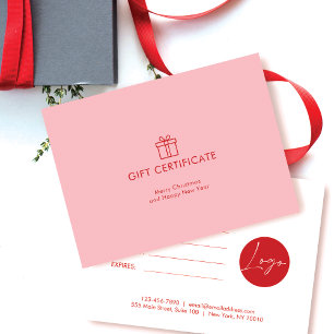 Minimalistisk gift-kupong visitkort