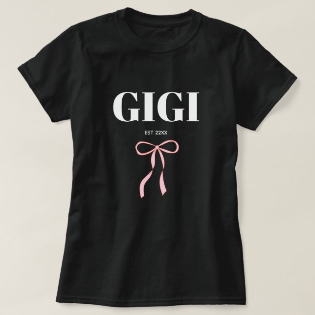 Minimalistisk GIGI Est söt rosa rosett  T Shirt (Design framsida)