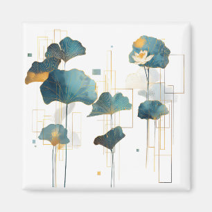 Minimalistisk Ginkgo Lotus Zen Line Magnet