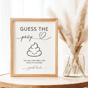 Minimalistisk Gissa Bäbisförfestens Poop-skylt Poster