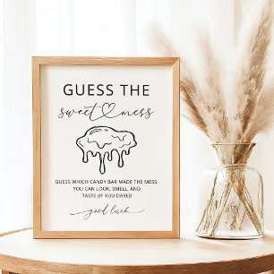 Minimalistisk Gissa den söta rören Baby Shower-sky Poster