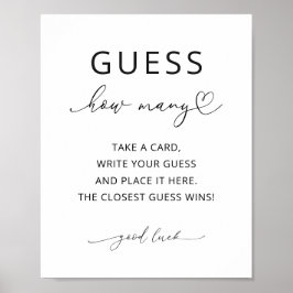 Minimalistisk Gissa Hur Många Partyspelskylt Poster