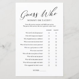 Minimalistisk Gissa vem som är Mamma eller Pappa-l