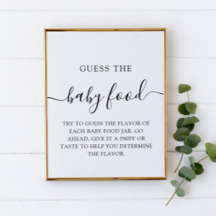 Minimalistisk gissning, Baby Food Baby Shower-spel Poster