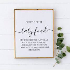 Minimalistisk gissning, Baby Food Baby Shower-spel Poster