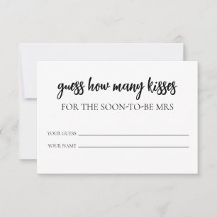 Minimalistisk gissning hur många Kisses Game Bilje Inbjudningar
