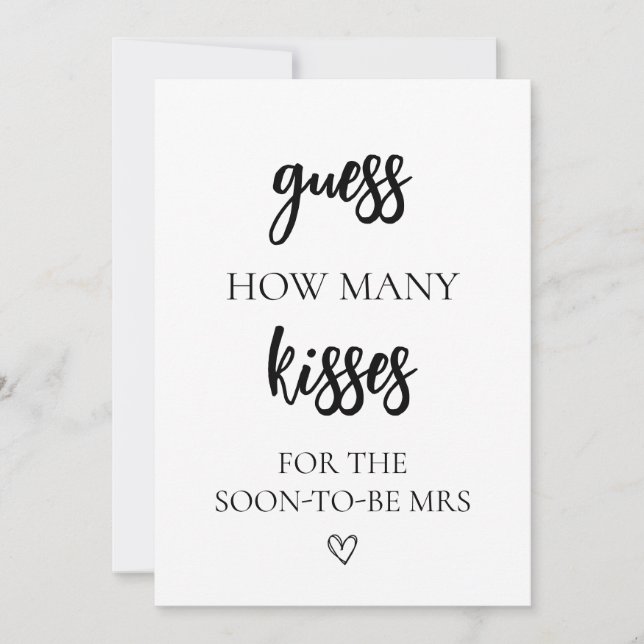 Minimalistisk gissning hur många Kisses-Möhippa Inbjudningar (Framsida)