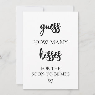 Minimalistisk gissning hur många Kisses-Möhippa Inbjudningar