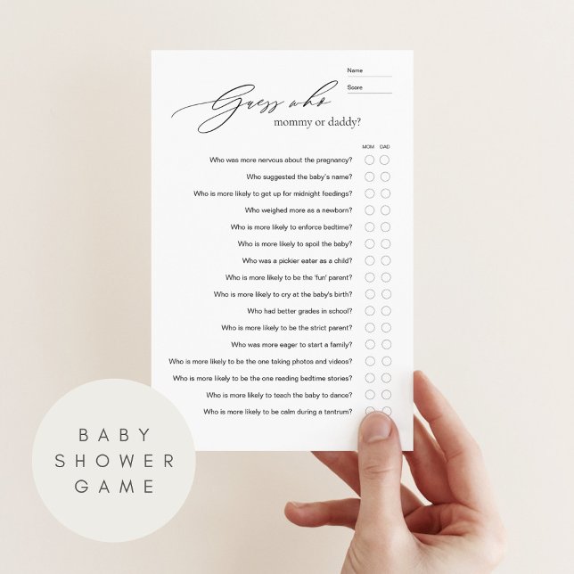 Minimalistisk gissning vem babyvisaren Quiz-spel (Skapare uppladdad)