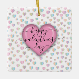 Minimalistisk Glad Alla Hjärtans Dag Julgransprydnad Keramik