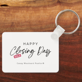 Minimalistisk Glad Avslutningsdag från Realtor Bud Nyckelring