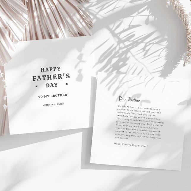 Minimalistisk Glad fadersdag bror hälsning Kort (Skapare uppladdad)