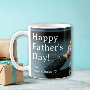 Minimalistisk Glad fars dag Pappa Foto Kaffemugg