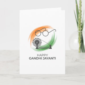 Minimalistisk Glad Gandhi Jayanti Välkomstkort Kort