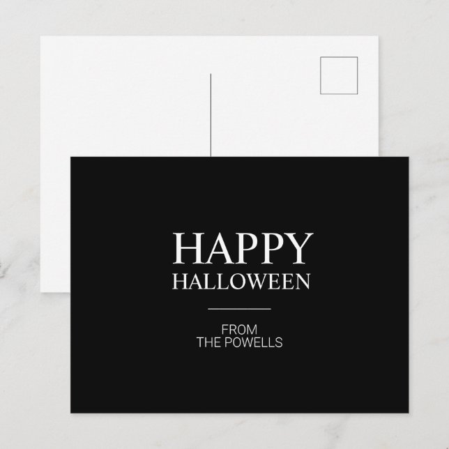 MINIMALISTISK GLAD HALLOWEEN POSTKORT | KLASISK VYKORT (Fram/baksida)