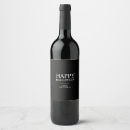 MINIMALISTISK GLAD HALLOWEEN VINFLASKETIKETTER VINFLASKA ETIKETT