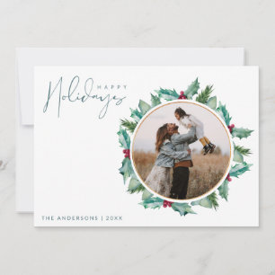 Minimalistisk Glad helg-fotojul Julkort