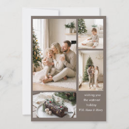Minimalistisk Glad Jul Foto Collage Kort