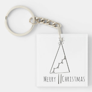 Minimalistisk Glad jul gran Linje Konst