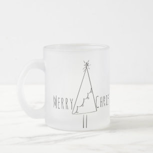 Minimalistisk Glad jul gran Linjekonst Kaffe Mu Frostad Glasmugg
