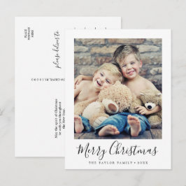Minimalistisk Glad Jul Porträtt Foto Helg Vykort