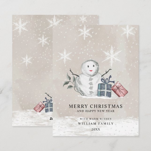 Minimalistisk Glad Jul Semesterkort Julkort (Fram/baksida)