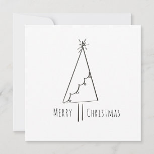 Minimalistisk Glad Jul Träd Linje Konst