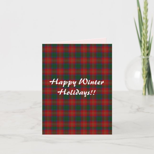Minimalistisk Glad Vinter Ledig Tartan Stil  Kort (Framsida)