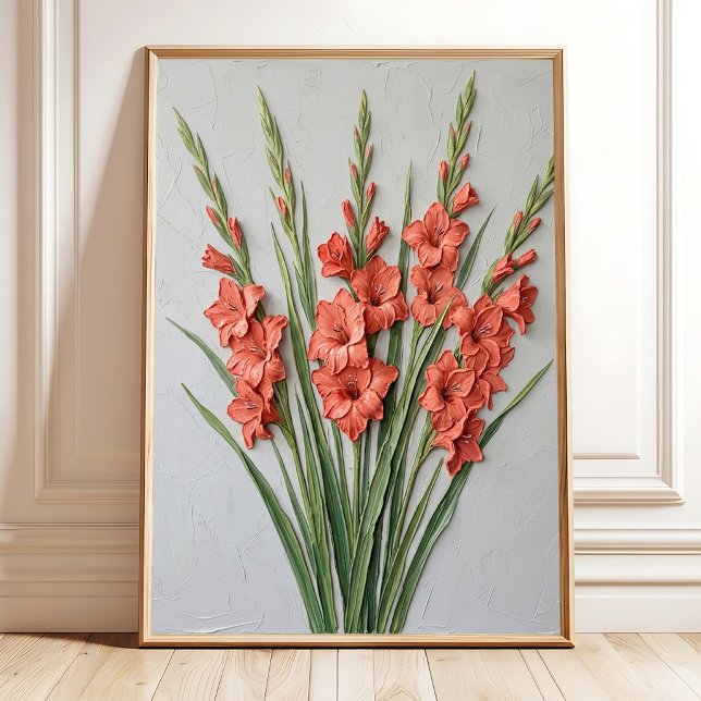 Minimalistisk Gladiolus Väggkonst - Finkonst Canva (Skapare uppladdad)