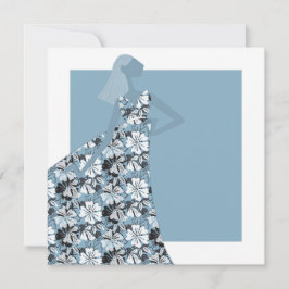 Minimalistisk Glamour Mode Illustrationskonstkort Inbjudningar