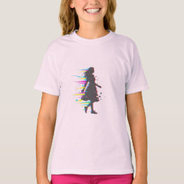 Minimalistisk Glitch Art Mamma Silhuett Neon Estet T Shirt