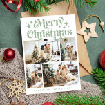 Minimalistisk God jul 4-Grönt för fotoåterställand Julkort<br><div class="desc">Minimalistiskt God jul 4-Helgdag för fotoåterställande Grönt</div>
