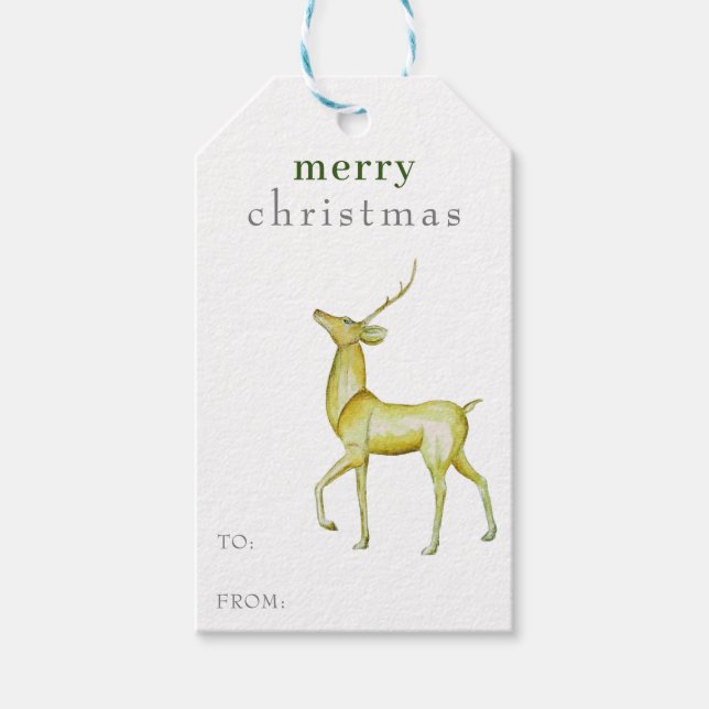 Minimalistisk God jul Guld renare Presentetikett (Framsidan)