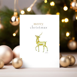 Minimalistisk God Jul Guldren Julkort