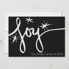 Minimalistisk God Jul Handritad Glädje Skrift Julkort