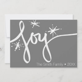 Minimalistisk God Jul Handritad Glädje Skrift Julkort