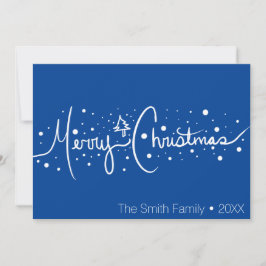 Minimalistisk God Jul Handritad Snö Julkort