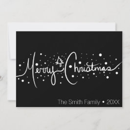 Minimalistisk God Jul Handritad Snö Julkort