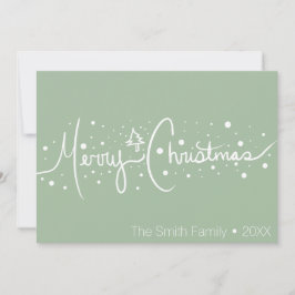Minimalistisk God Jul Handritad Snö Julkort