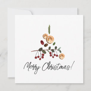 Minimalistisk God Jul Höst/vinter skog lövverk Julkort