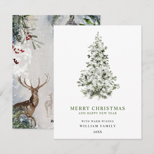 Minimalistisk God Jul Julkort (Fram/baksida)