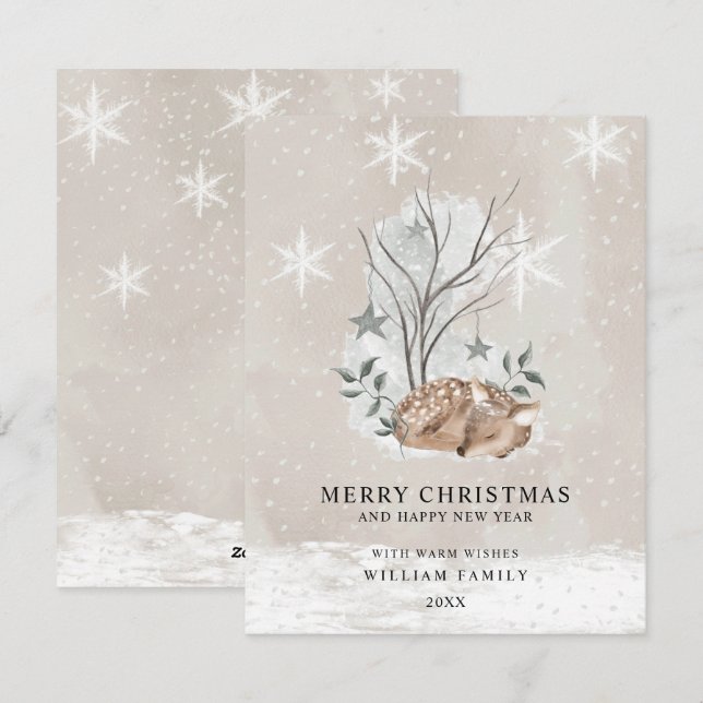 Minimalistisk God Jul Julkort (Fram/baksida)