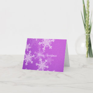 Minimalistisk god jul Lila White Snöflingor Helgkort