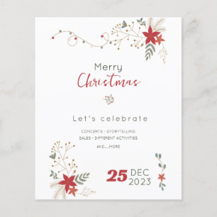 Minimalistisk God Jul rea, God Jul Flygblad