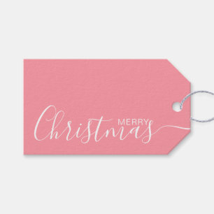 Minimalistisk God jul Rosa Presentetikett