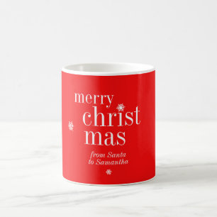 Minimalistisk God Jul Snö från tomte röd Kaffemugg