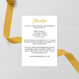 Minimalistisk Golden Calligraphy Bröllop Tilläggskort