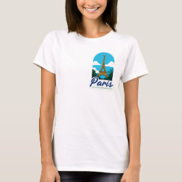 Minimalistisk Golden Eiffel Torn Illustration T Shirt