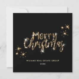 Minimalistisk Golden Gnistra Ljus God jul Julkort